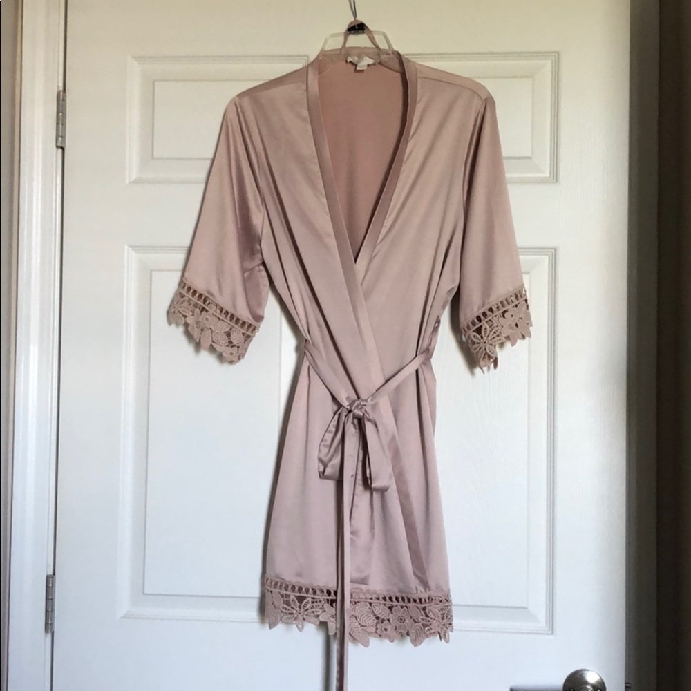 Blush Satin Robe